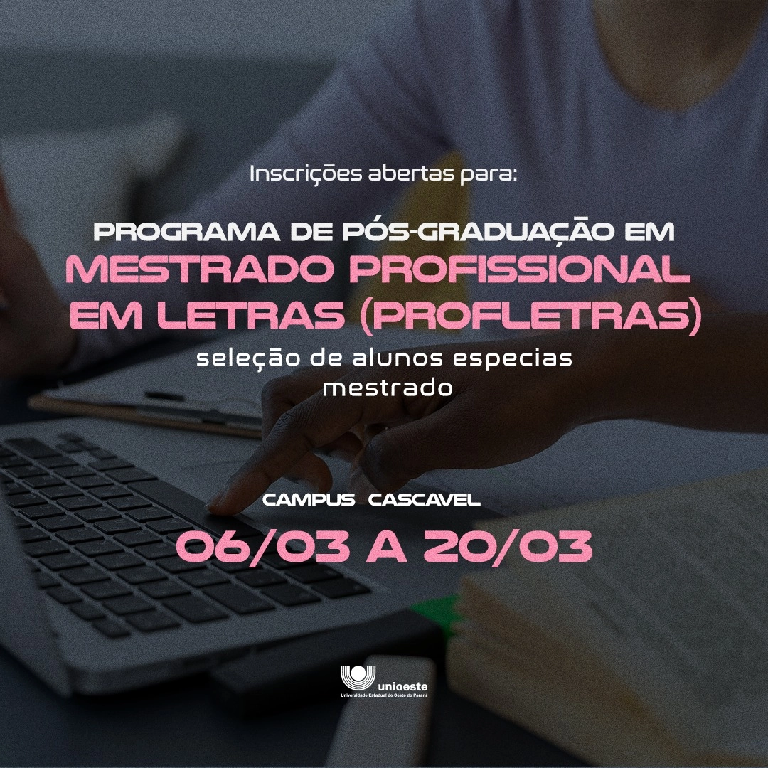 Programa De Mestrado Profissional Em Letras Está Com Inscrições Abertas ...